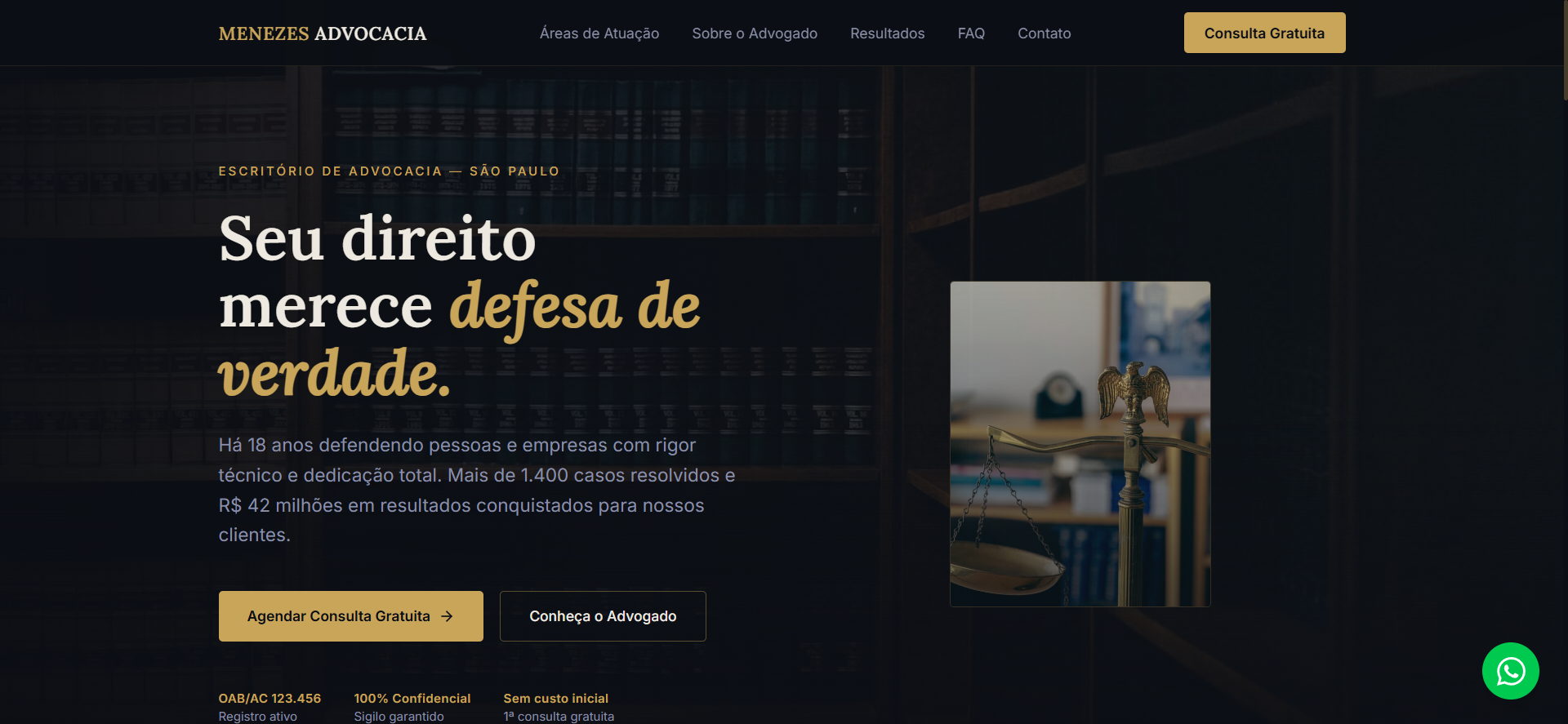Preview do projeto: Menezes Advocacia