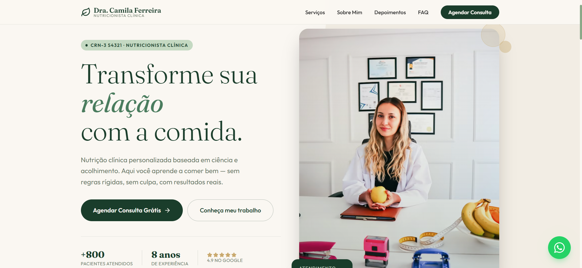 Preview do projeto: Dra. Luana - Nutricionista